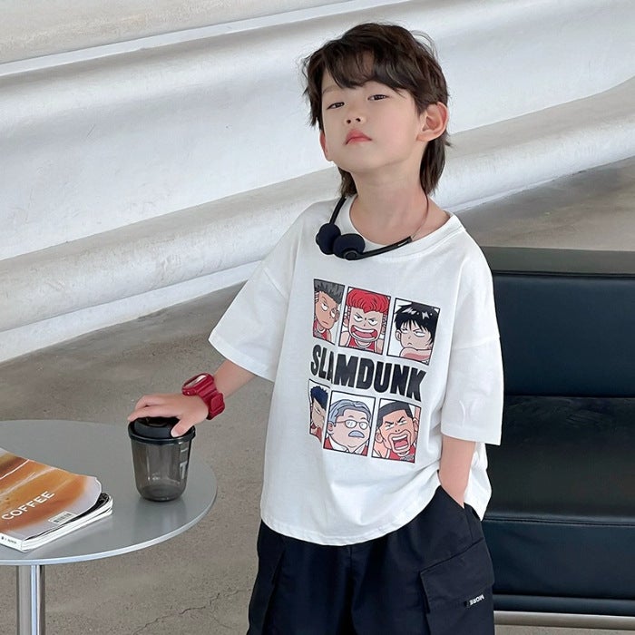 Children'S Clothing Boys' Short-Sleeved T-Shirt 2026 New Style Kidsren'S Boys Summer Clothing Medium And Large Kidsren'S Pure Cotton Half-Sleeved T-Shirt Top Trendy - Image 1