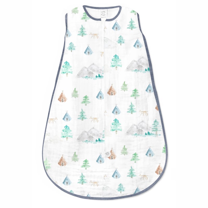 SwaddleDesigns Baby Sleep Sack 6-12 Months  Cotton Muslin Wearable Blanket with 2-Way Zipper  Non-Weighted Sleeping Sack for Safer Sleep  Watercolor Mountains & Trees  Medium - Image 5