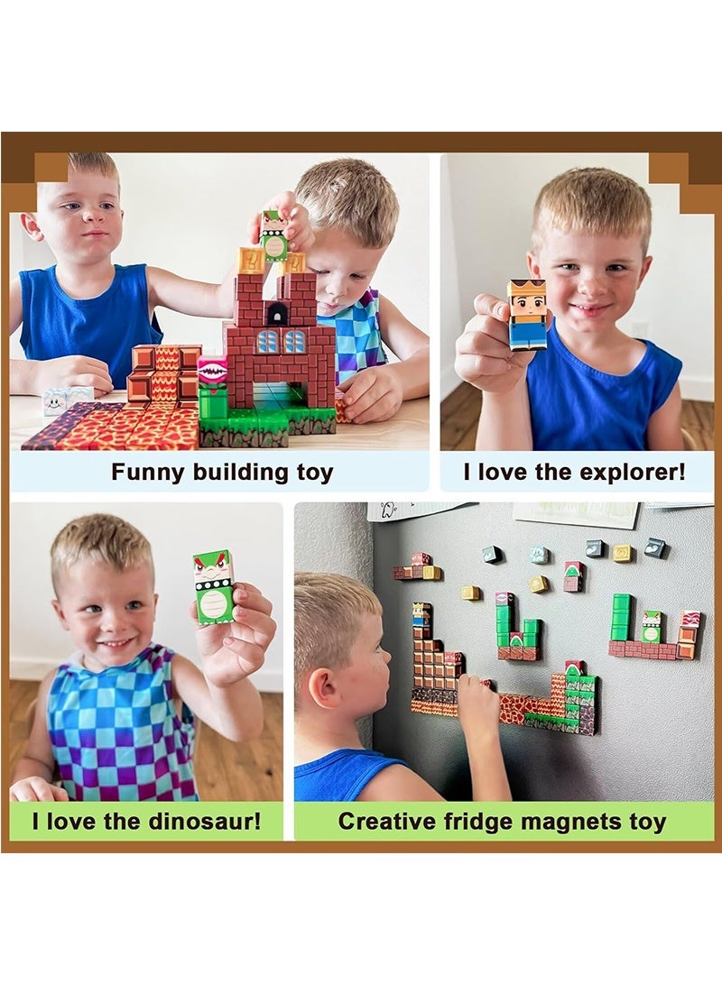 Topyich 60pcs Magnetic Blocks - Build Mine Magnet World, Magnet Building Toys for Kids, 1'' Magnetic Cubes STEM Toys,  Christmas Birthday Gifts for 3+ Years Old Boys Girls - Image 4