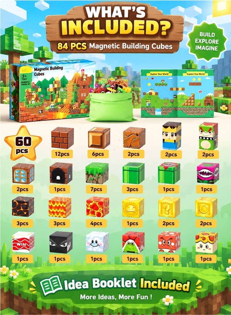 Topyich 60PCS Magnetic Building Blocks, Magnetic Cubes STEM Educational Toy for Kids, Creative Building Toy for Boys & Girls 3+ - Image 2