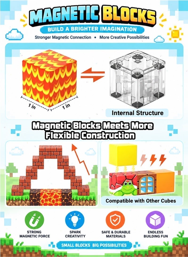 Topyich 60PCS Magnetic Building Blocks, Magnetic Cubes STEM Educational Toy for Kids, Creative Building Toy for Boys & Girls 3+ - Image 3