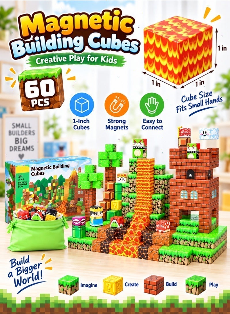 Topyich 60PCS Magnetic Building Blocks, Magnetic Cubes STEM Educational Toy for Kids, Creative Building Toy for Boys & Girls 3+ - Image 5
