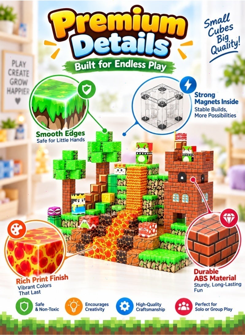 Topyich 60PCS Magnetic Building Blocks, Magnetic Cubes STEM Educational Toy for Kids, Creative Building Toy for Boys & Girls 3+ - Image 4