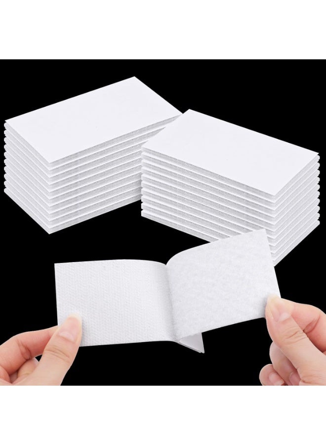 SUNSAR 20 Pack White Double Sided Sticky Pads(50x100mm), Strong Hook and Loop Tape, Sticky Pads Heavy Duty, Self Adhesive Strips, Sticky Pads for Hanging Pictures, for Mounting, Hanging or Organizing Items - Image 1