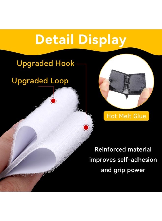 SUNSAR 20 Pack White Double Sided Sticky Pads(50x100mm), Strong Hook and Loop Tape, Sticky Pads Heavy Duty, Self Adhesive Strips, Sticky Pads for Hanging Pictures, for Mounting, Hanging or Organizing Items - Image 5
