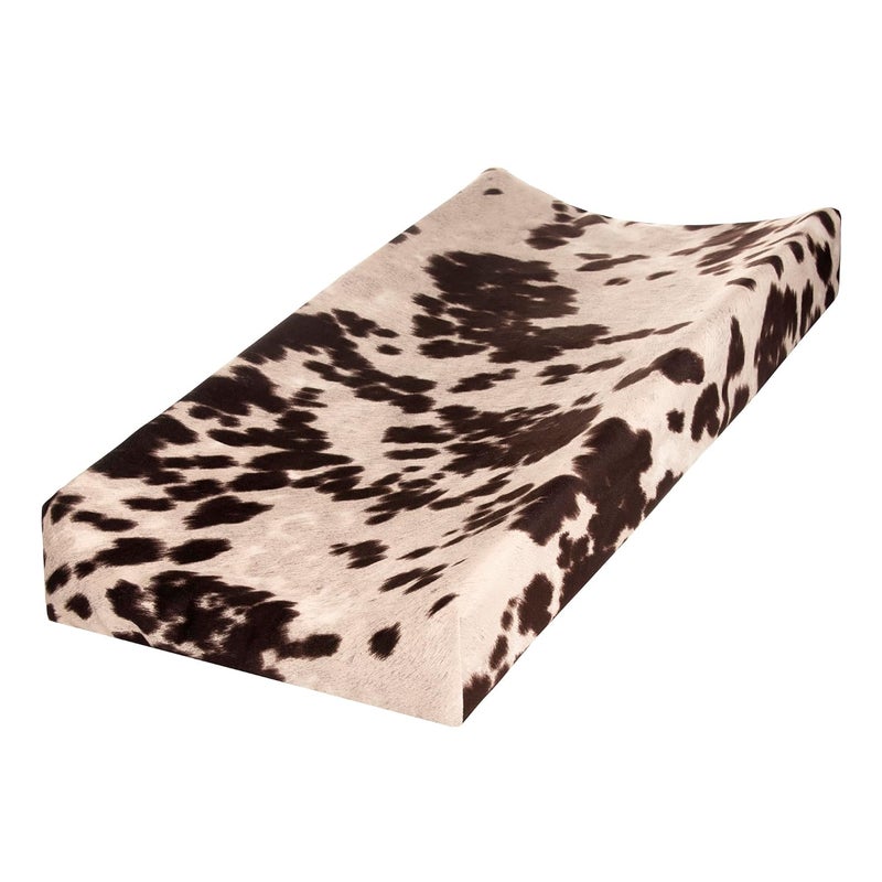 Sweet Potatoes Western Cowboy Changing Pad Cover Super Soft Brown Cowhide - Image 1