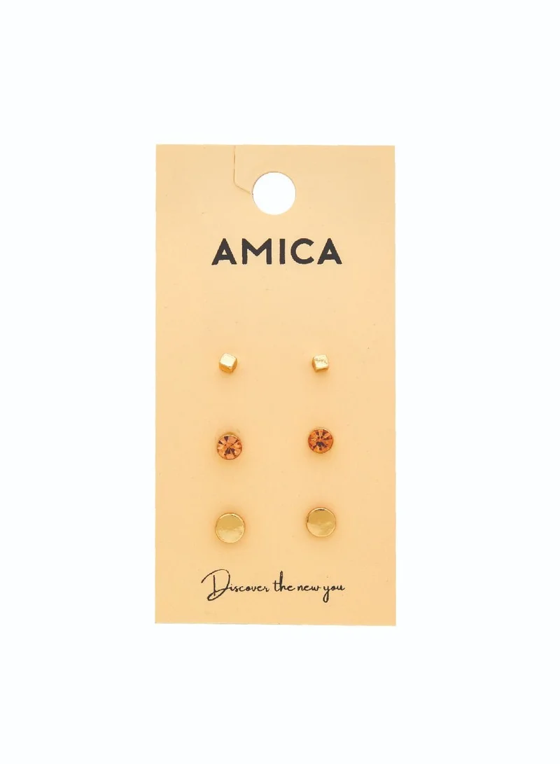 AMICA Set of 3 Studs Earrings