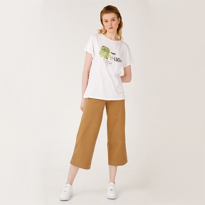 Faces Lucky  Women's T-Shirt, Cotton Material, Custom Design, Size M - Image 3