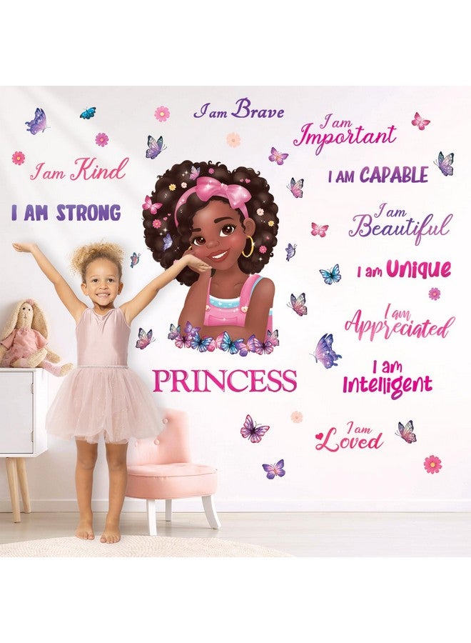 DECOWALL SG2-2405 Black Girl Magic Wall Stickers Decals Kids Girls Room Little Bedroom Decorations Art Princess Toddler Butterfly Nursery Pink Décor Peel and Stick Baby Positive Saying Inspirational - Image 3