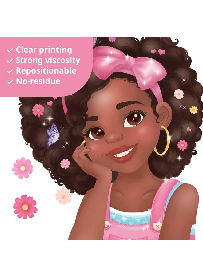 DECOWALL SG2-2405 Black Girl Magic Wall Stickers Decals Kids Girls Room Little Bedroom Decorations Art Princess Toddler Butterfly Nursery Pink Décor Peel and Stick Baby Positive Saying Inspirational - Image 4