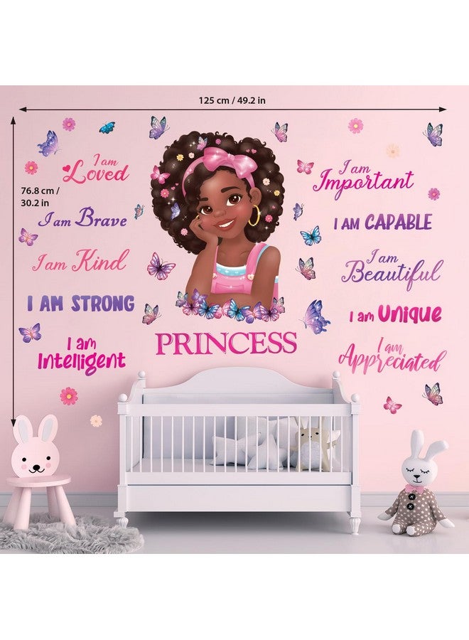 DECOWALL SG2-2405 Black Girl Magic Wall Stickers Decals Kids Girls Room Little Bedroom Decorations Art Princess Toddler Butterfly Nursery Pink Décor Peel and Stick Baby Positive Saying Inspirational - Image 5