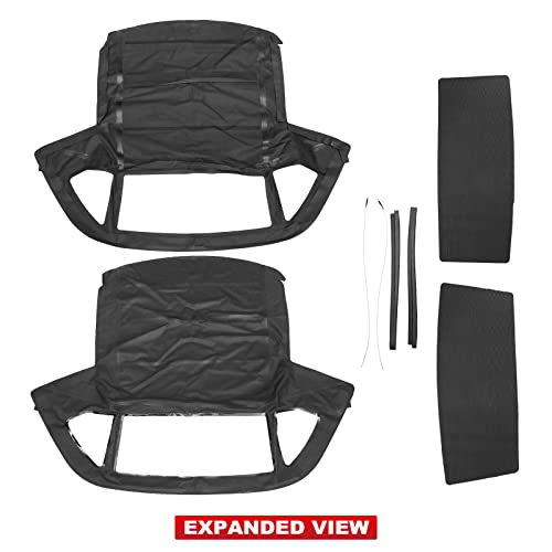 A-Premium غطاء قماش ناعم قابل للتحويل باللون الأسود مع نافذة بلاستيكية شفافة متوافق مع مرسيدس-بنز R107 سلسلة 380SL 1981-1985 450SL 1975-1980 560SL 1986-1989 - Image 3