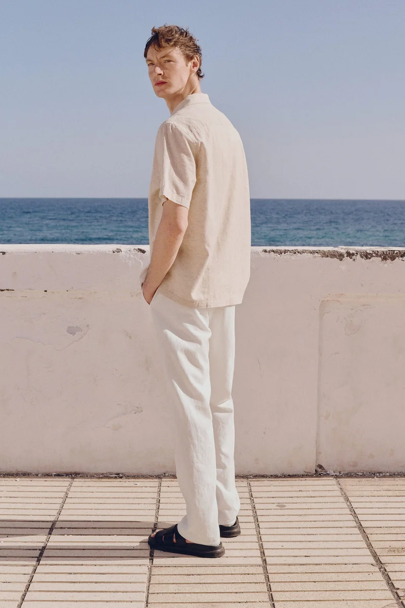 اتش اند ام Regular Fit Linen-blend trousers
