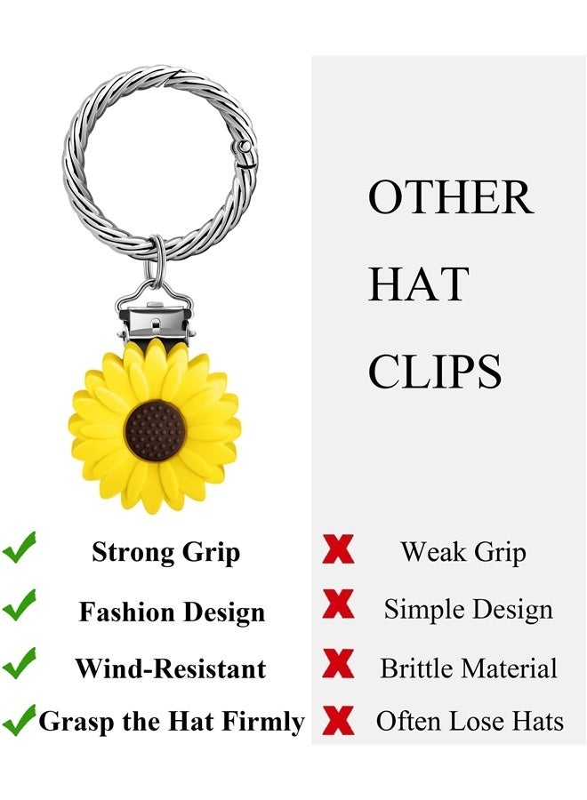 Generic chrysanthemum Hat Clip - Hat Holder for Travel on Bag - Silicone Hands Free Hat Clip for Purse Luggage - Protect Hat from Falling - Image 3