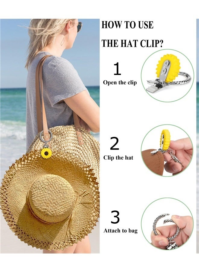 Generic chrysanthemum Hat Clip - Hat Holder for Travel on Bag - Silicone Hands Free Hat Clip for Purse Luggage - Protect Hat from Falling - Image 4