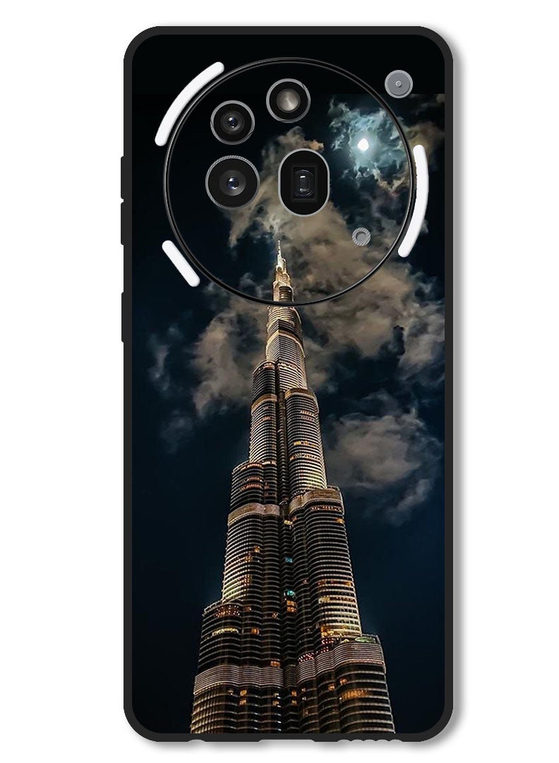 Theodor Case Compatible with Nothing Phone 3a Pro Protection Shockproof Bumper Cover Burj Khalifa In Night - Image 1