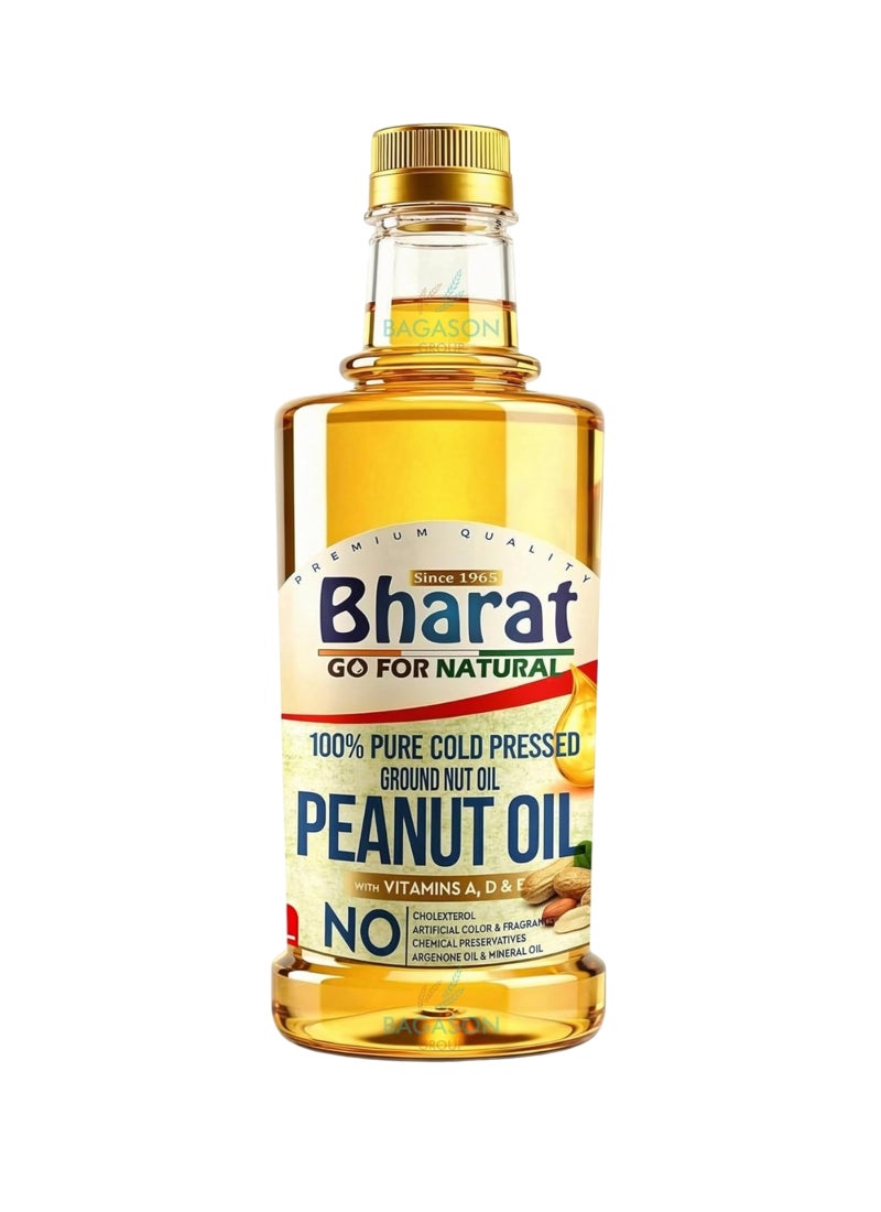 Bharat Groundnut Oil | Pure Cold Pressed Peanut Oil 2 Litre Bottle - Image 1