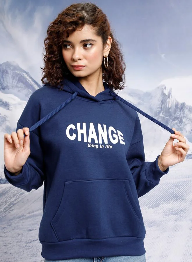 Tokyo Talkies Slogan Print Drop Shoulder Oversized Hoodie by Styli