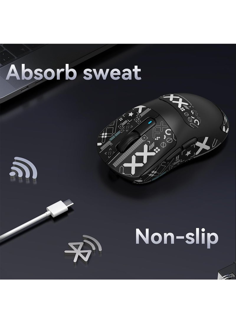 Aookay - [1+1] Upgraded Lightweight Wireless Gaming Mouse, with 1 Set Anti Slip/Anti Sweat Mouse Sticker, 12000 DPI(Max), 3 Custom Connection Modes 2.4G+BT+Wired, Super Sensitive Infrared Sensor Gaming Mouse (Black) - Image 1