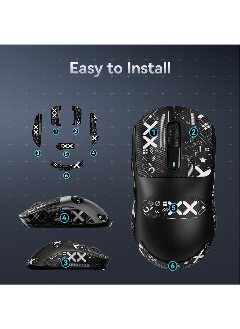 Aookay - [1+1] Upgraded Lightweight Wireless Gaming Mouse, with 1 Set Anti Slip/Anti Sweat Mouse Sticker, 12000 DPI(Max), 3 Custom Connection Modes 2.4G+BT+Wired, Super Sensitive Infrared Sensor Gaming Mouse (Black) - Image 1