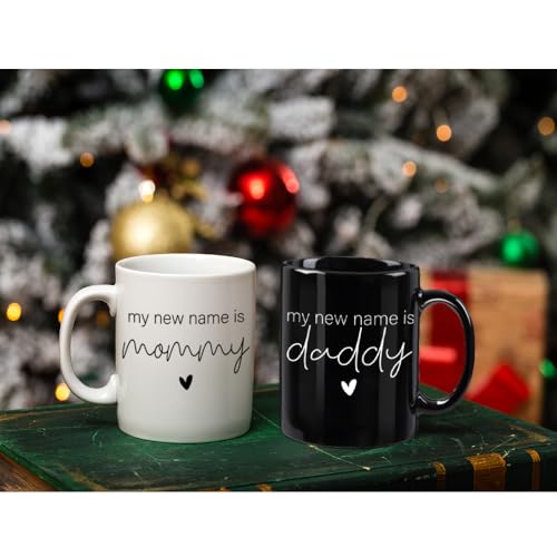 CATABUBU EST 2026 First Time Mommy Daddy to Be Mugs Set Gifts, My New Name is Mommy Daddy New Dad Mom Pregnancy Announcement Gift for Parents to Be, Mothers Farthers Mug Gifts for Parents - Image 5
