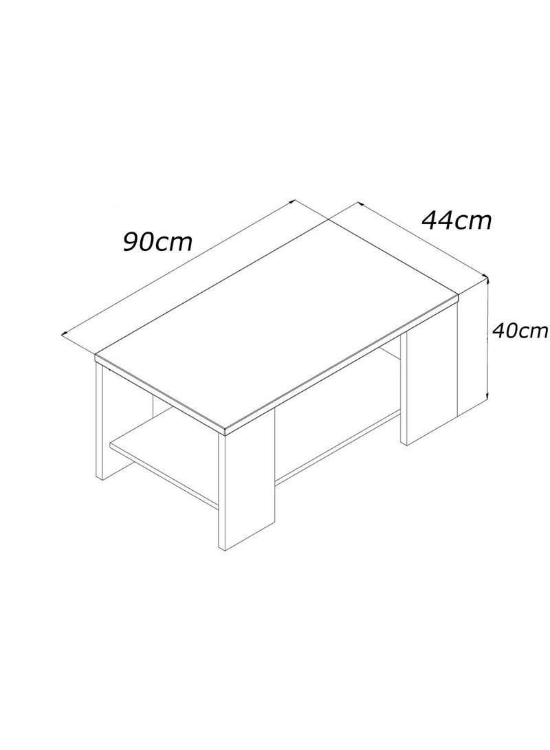 Furniture Store Coffee table - Height 40 cm - Width 90 cm - Depth 44 cm, from Furniture Store. - Image 4