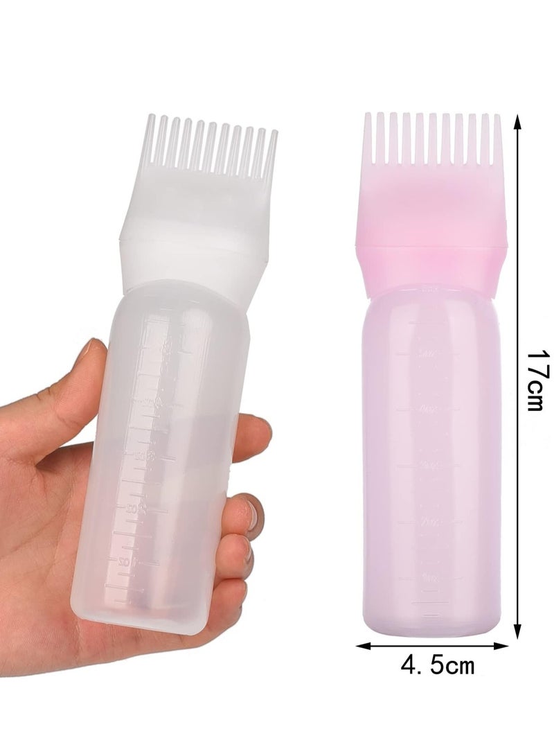 Generic 2Pcs Root Comb Applicator Bottle with 2Pcs Scalp Massager Shampoo Brush Hair Brush Bottle Massage Brush Hair Tools Hairdressing Products for Hair Salons - Image 2