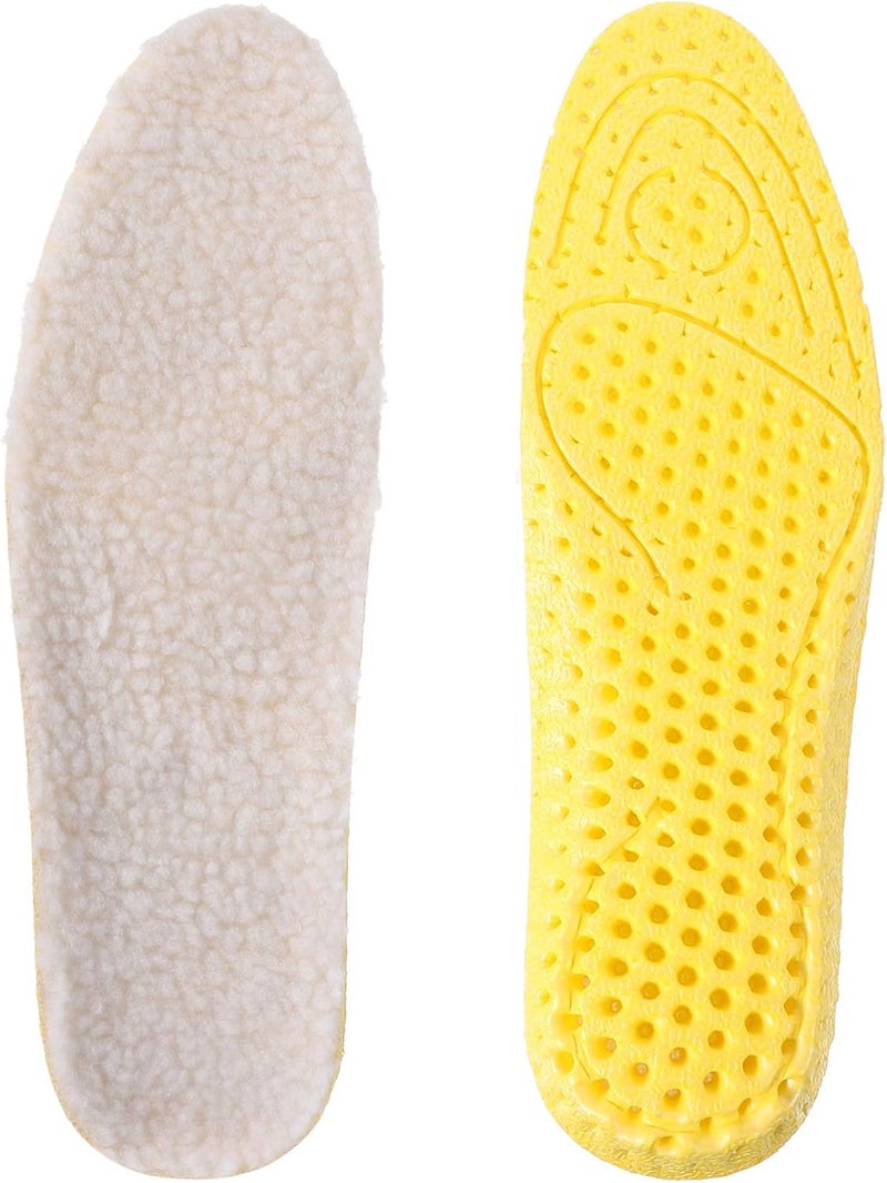 cheekyglo 1 Pair Warm Insoles for Women Comfortable Wool Insoles for Women Men Sheepskin Insole for Boots Winter Shoe Cushion Thickened Insoles US Size 6. 5 - Image 1