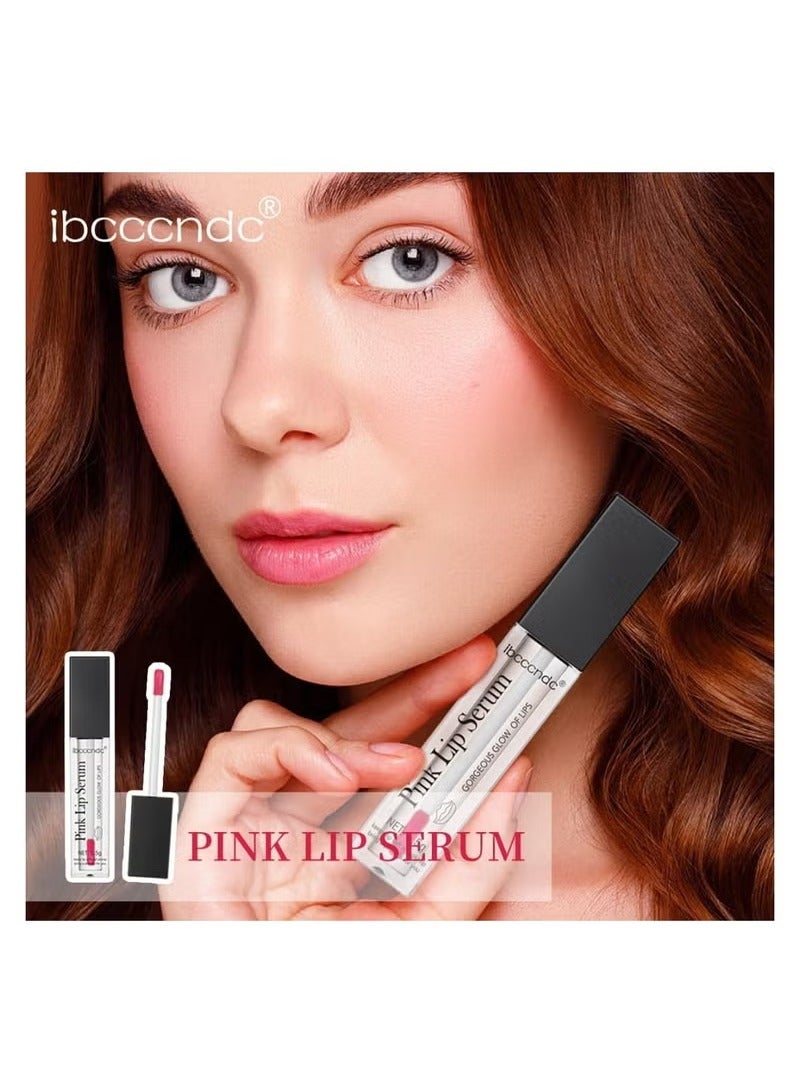 ibcccndc Pink Lip Serum, Lip Gloss Oil for Plumper & Moisturizer Serum, Hydrating Pink Lips Stain Serums for Dry, Peeling & Dark Lips, Color Changing LipOil For Lips& Cheeks, Lippie Glow Oil 5.5g - Image 3
