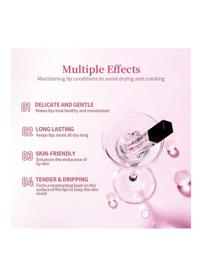 ibcccndc Pink Lip Serum, Lip Gloss Oil for Plumper & Moisturizer Serum, Hydrating Pink Lips Stain Serums for Dry, Peeling & Dark Lips, Color Changing LipOil For Lips& Cheeks, Lippie Glow Oil 5.5g - Image 2