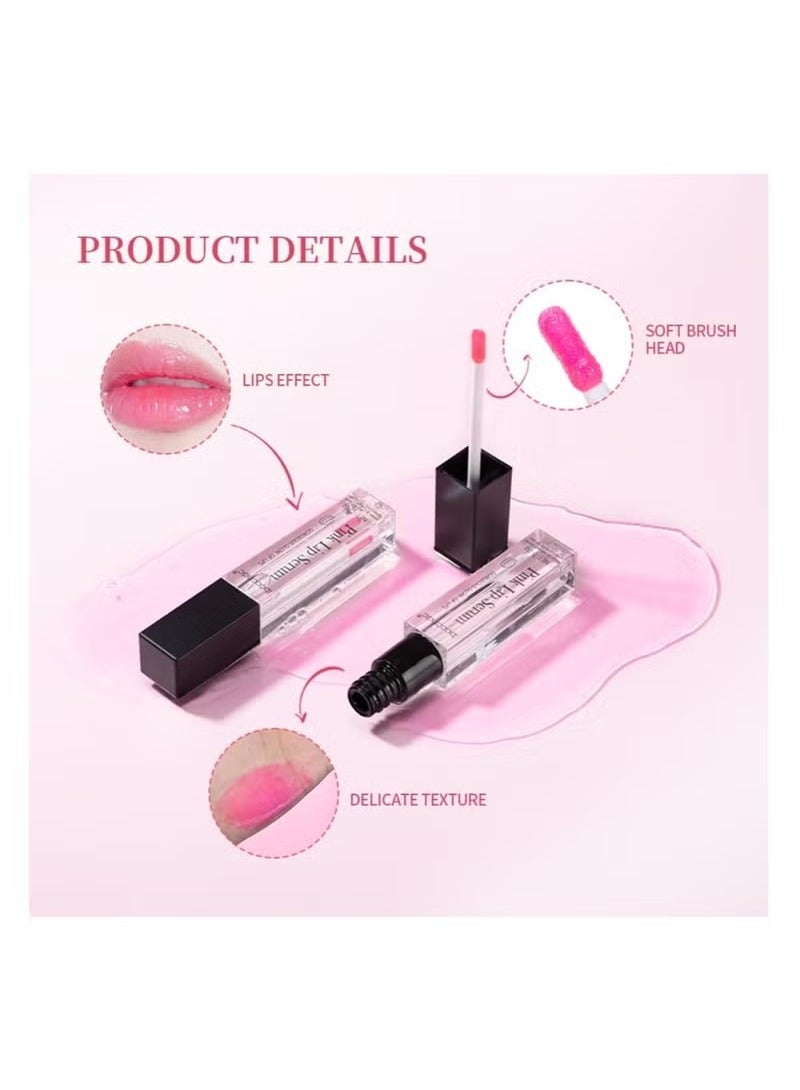 ibcccndc Pink Lip Serum, Lip Gloss Oil for Plumper & Moisturizer Serum, Hydrating Pink Lips Stain Serums for Dry, Peeling & Dark Lips, Color Changing LipOil For Lips& Cheeks, Lippie Glow Oil 5.5g - Image 4