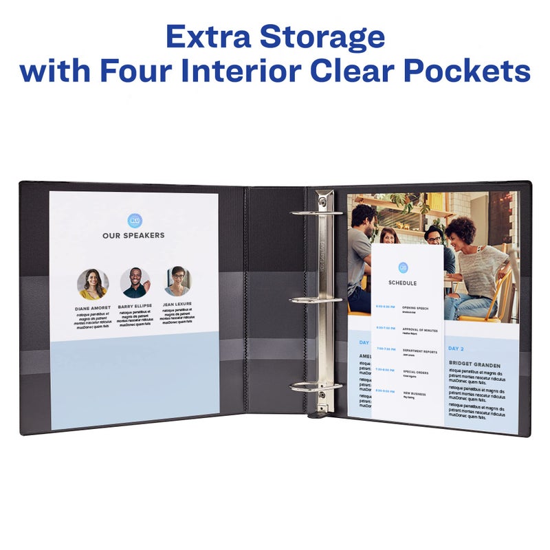 Avery Heavy-Duty View 3 Ring Binder, 2" One Touch Slant Rings, Holds 8.5" x 11" Paper, 1 White Binder (05504) - Image 5