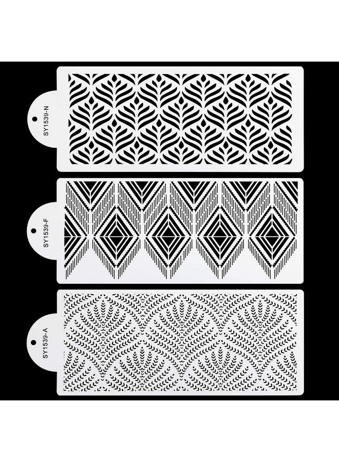 FVVMEED 3 Pieces Cake Decorating Templates Powdered Sugar Sieve Template Set Wedding Cake Decorative Flower Edge Molding Baking Tool,Cake Lace Decoration Stencils Food Grade Plastic Stencils Molds - Image 1