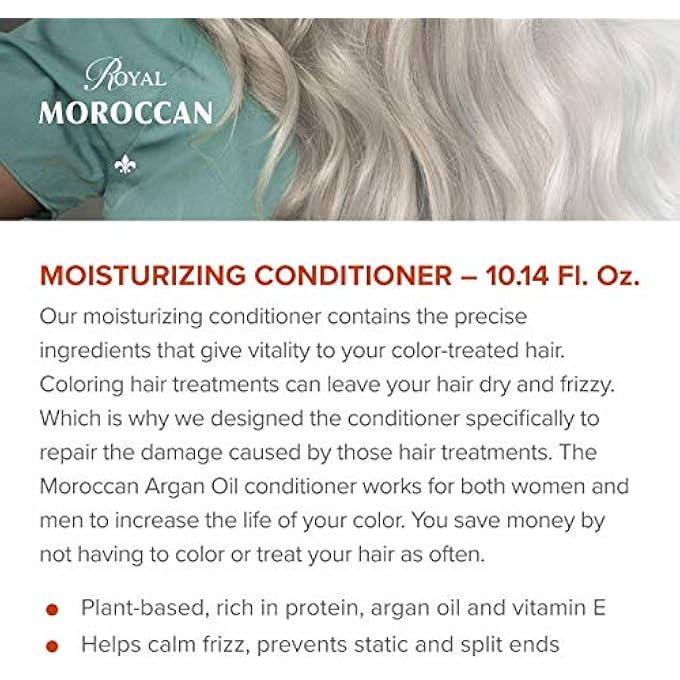 Royal Moroccan FORMULA - MOISTURIZING CONDITIONER (300 ML) - BASE OF MOROCCAN ARGAN OIL, FOR COLOR Â€“ TREATED HAIR - Image 3
