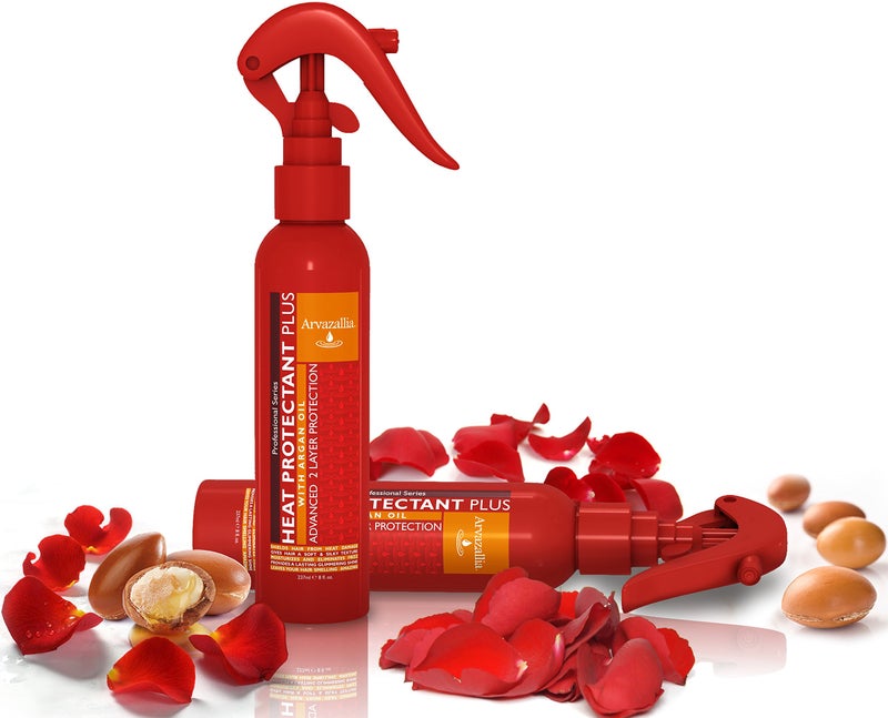 Arvazallia Heat Protectant Spray with Argan Oil - Professional Grade Thermal Protector, Leave-in Conditioner, Anti-frizz, and Shine Spray - Image 2