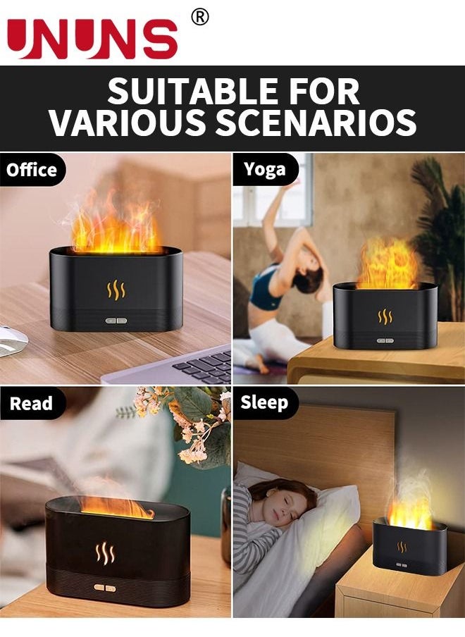 UNUNS - Flame Air Diffuser,Air Humidifier with Fire Flame Effect,Portable-Noiseless Aroma Diffuser for Home,Office or Yoga Essential Oil Diffuser with No-Water Auto-Off Protection - Image 1