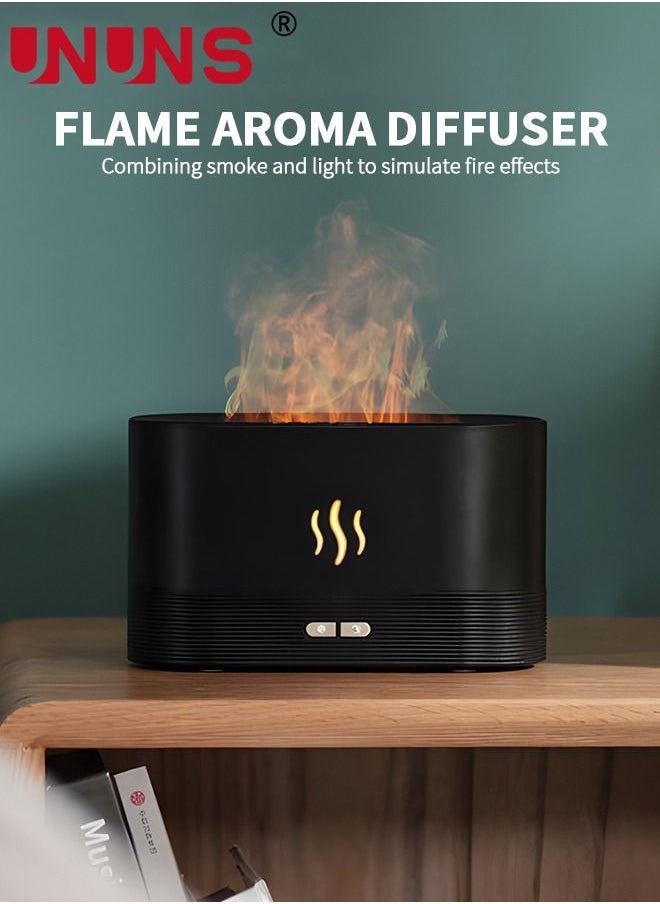 UNUNS - Flame Air Diffuser,Air Humidifier with Fire Flame Effect,Portable-Noiseless Aroma Diffuser for Home,Office or Yoga Essential Oil Diffuser with No-Water Auto-Off Protection - Image 1