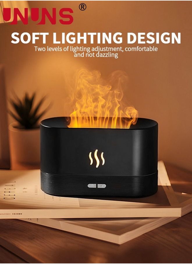 UNUNS - Flame Air Diffuser,Air Humidifier with Fire Flame Effect,Portable-Noiseless Aroma Diffuser for Home,Office or Yoga Essential Oil Diffuser with No-Water Auto-Off Protection - Image 1