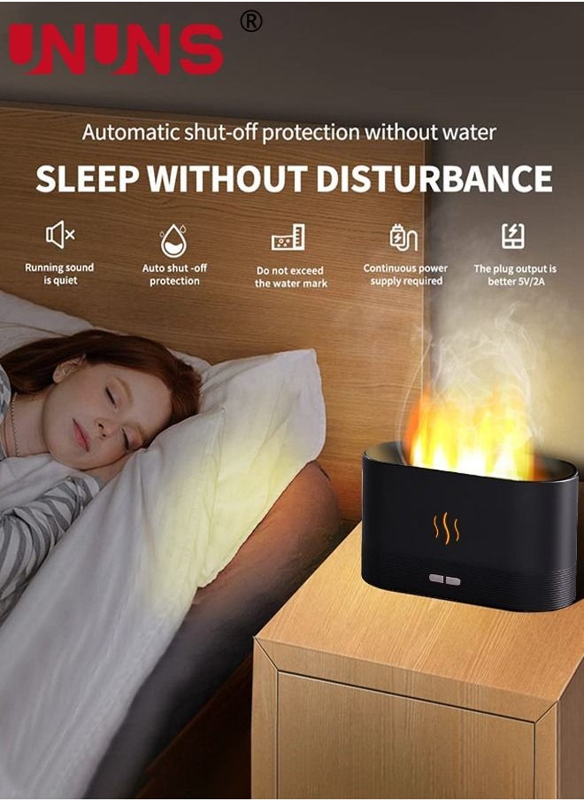 UNUNS - Flame Air Diffuser,Air Humidifier with Fire Flame Effect,Portable-Noiseless Aroma Diffuser for Home,Office or Yoga Essential Oil Diffuser with No-Water Auto-Off Protection - Image 1