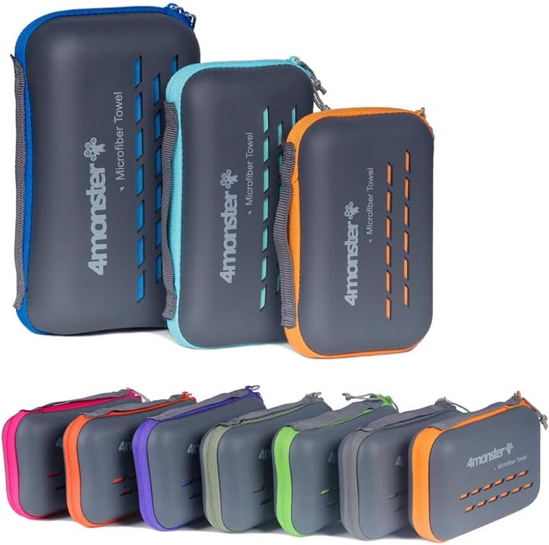 4Monster Camping Towels Super Absorbent, Fast Drying Microfiber Travel Towel, Quick Dry Ultra Soft Compact Gym Towel for Swimming Beach Hiking Yoga Travel Sports Backpack - Image 1