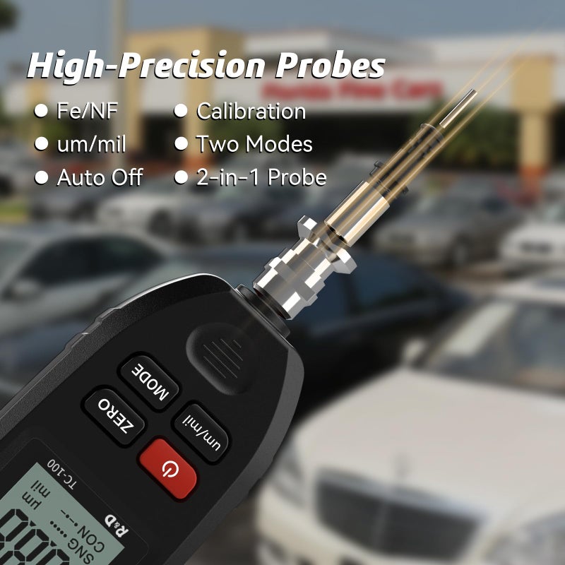 RDINSCOS Paint Thickness Gauge TC100 Car Coating Thickness Meter for Used Car Buyers Paint Mil Thickness Meter Gauge Check The Car’s Original Coating Auto Car Paint Meter - Image 4
