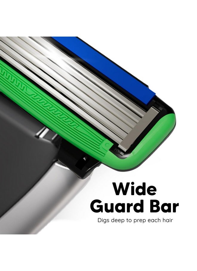 LetsShave - Pro 6 Sensitive Shaving Razor Value Set, 4 Blades 1 Handle + Razor Cap, World'S First 6-Blade Razor With Precision Back Blade Argan Oil & Aloe Vera Infused Moisturizing Strip, Shaving Kit - Image 1