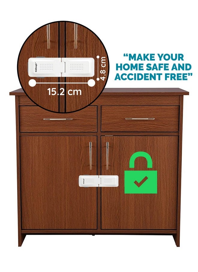 KidDough - Baby Proofing Premium Child Safety Lock | For Refrigerator, Cabinets, Drawers, Fridge, Cupboard, Wardrobe, Door | Baby Safety (Pack Of 4,White) - Image 1