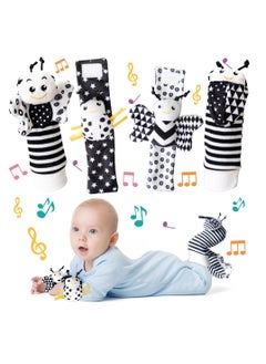 Daytoyz Infant Toys 0-6 Months, Newborn Baby Toys Rattle Socks | 4PCS Wrist Rattles Foot Finders Sock Set - Newborn/Babies Essentials Must Haves for 0-6-12 Months Gifts  - Image 1