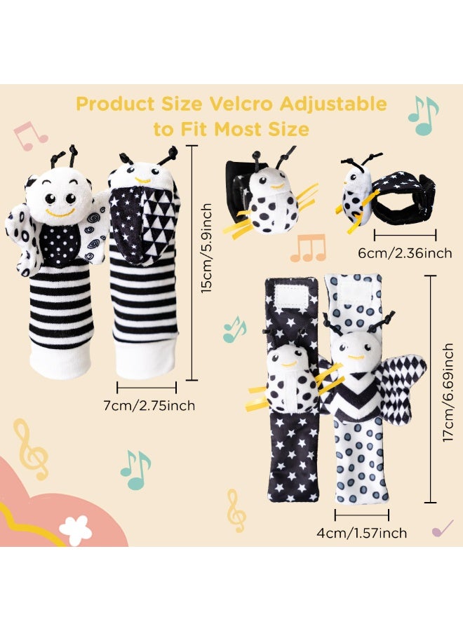 Daytoyz Infant Toys 0-6 Months, Newborn Baby Toys Rattle Socks | 4PCS Wrist Rattles Foot Finders Sock Set - Newborn/Babies Essentials Must Haves for 0-6-12 Months Gifts  - Image 3