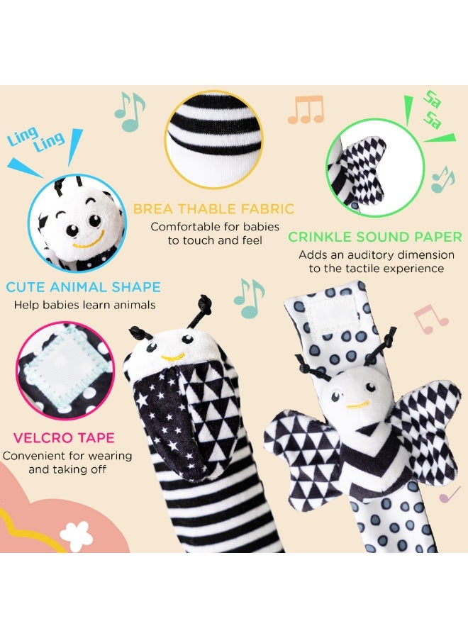 Daytoyz Infant Toys 0-6 Months, Newborn Baby Toys Rattle Socks | 4PCS Wrist Rattles Foot Finders Sock Set - Newborn/Babies Essentials Must Haves for 0-6-12 Months Gifts  - Image 4