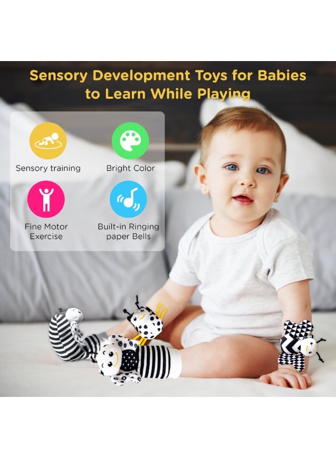 Daytoyz Infant Toys 0-6 Months, Newborn Baby Toys Rattle Socks | 4PCS Wrist Rattles Foot Finders Sock Set - Newborn/Babies Essentials Must Haves for 0-6-12 Months Gifts  - Image 2