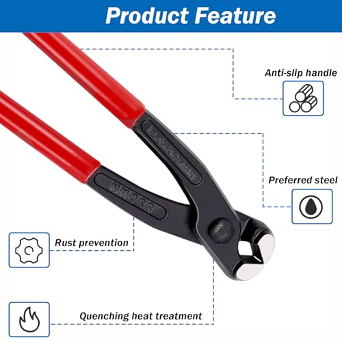 Seept Ear Clamp Pliers 9 Inch Hose Clamp Crimping Tool Carbon Steel Pinch Clamp Pliers Install Remove Clamp Nail Puller Tool for repairing pipes, fuel lines - Image 3
