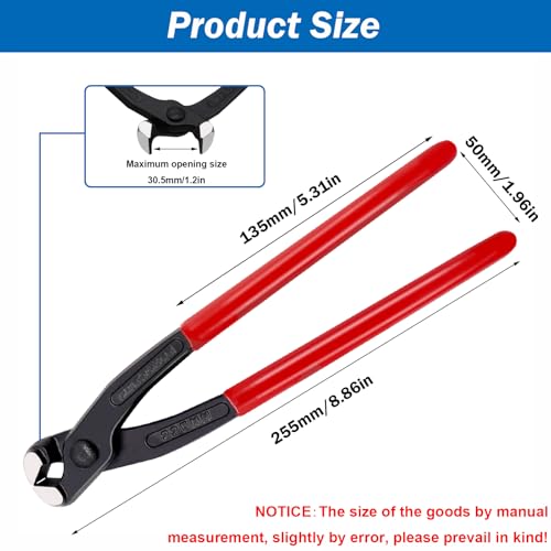 Seept Ear Clamp Pliers 9 Inch Hose Clamp Crimping Tool Carbon Steel Pinch Clamp Pliers Install Remove Clamp Nail Puller Tool for repairing pipes, fuel lines - Image 2