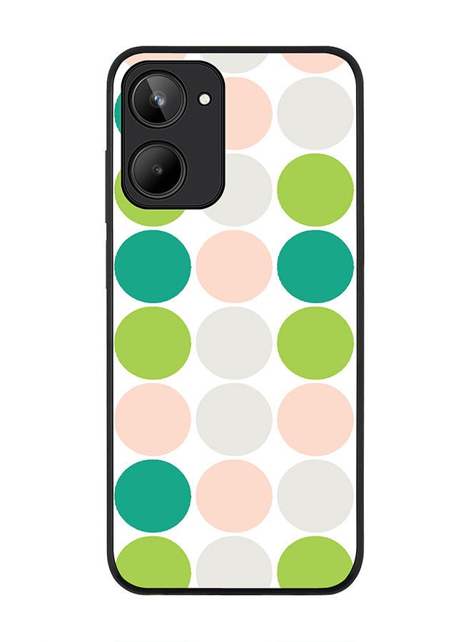 Rugged Black edge case for Realme 10 4G Slim fit Soft Case Flexible Rubber Edges Anti Drop TPU Gel Thin Cover -  Summer Dots
